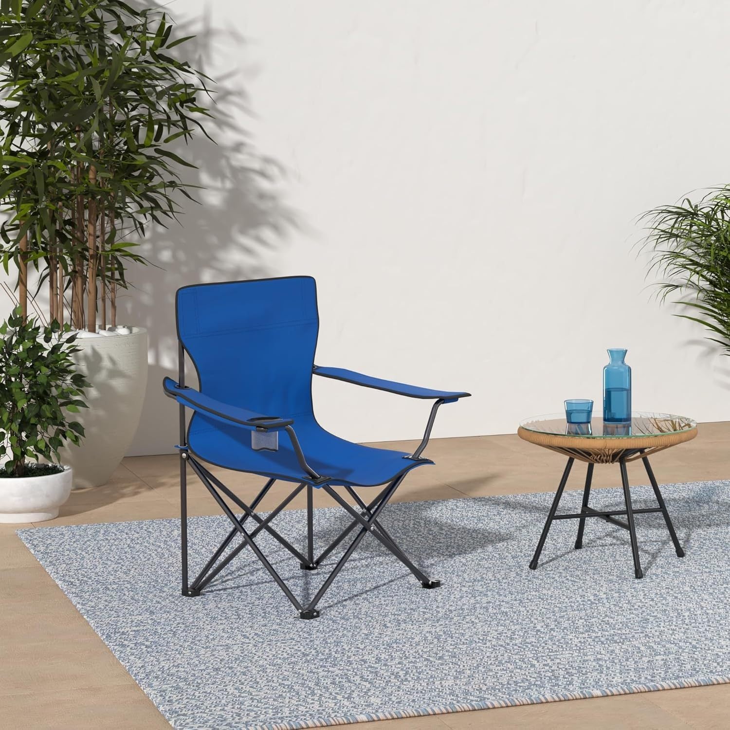 Folding Outdoor Beach Camp Chair, Blue